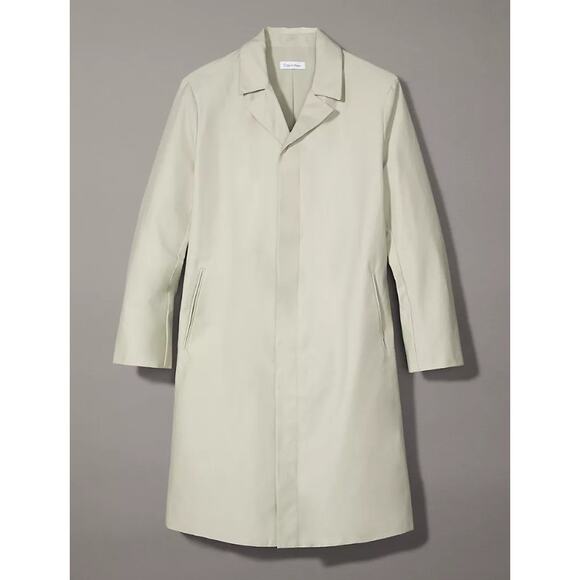 Calvin Klein Men's Medium Classic Style Trench Coat Raincoat Abbey Stone NEW